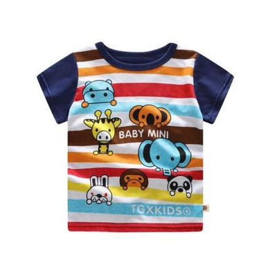 new children's summer children's clothing short-sleeved suit cotton boy girls small children cartoon summer two-piece