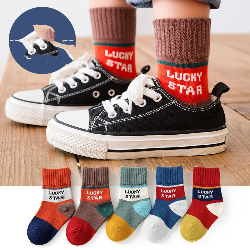 Children's Socks Spring And Autumn Thin Section In Tube Boys And Girls Korean Kids Socks