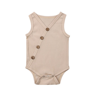 Newborn Baby Solid Bodysuit Kids Clothes Boys Girl Jumpsuit