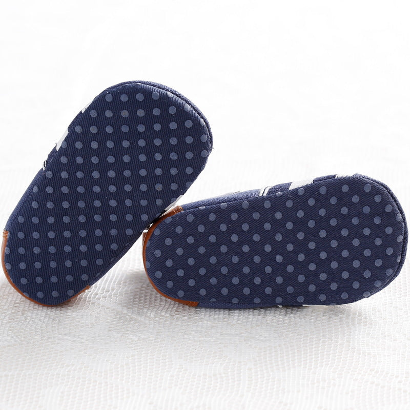 Canvas Toddlers With Striped Soft Soles For Babies