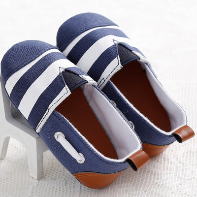 Canvas Toddlers With Striped Soft Soles For Babies