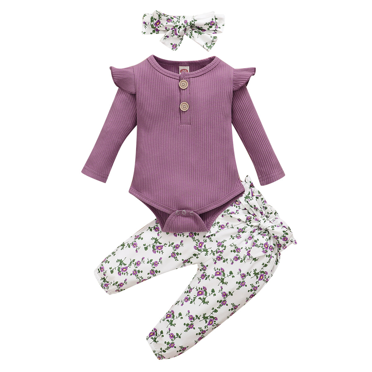 Baby Long-sleeved Pit Strip Long-sleeved Bodysuit Trousers