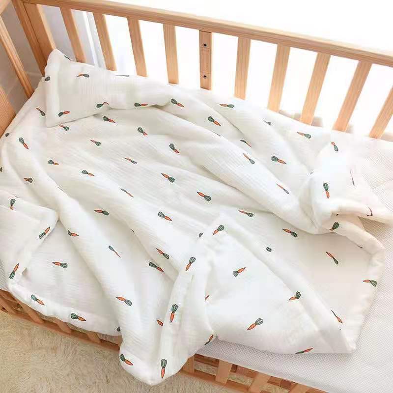 Cotton Quilt Four Seasons Baby Air-Conditioned Bedroom Blanket Quilt Nursery Baby Kids Children Bed Quilt