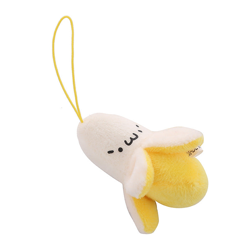 Plush Toy Peeled Banana Doll Mobile Phone Pendant Handmade Accessories Peeled Banana Expression Doll