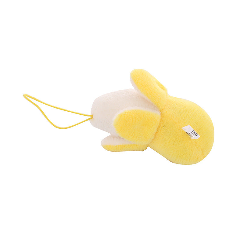 Plush Toy Peeled Banana Doll Mobile Phone Pendant Handmade Accessories Peeled Banana Expression Doll