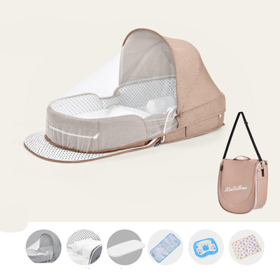 Baby Crib Multifunctional Folding Newborn Nest Toddler Bed Portable Sun Protection Mosquito Net Infant Camping Bed Travel Cot