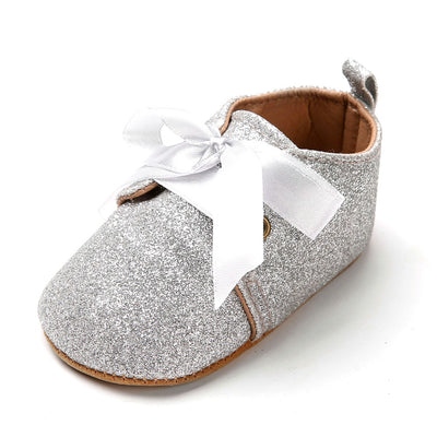 New Glitter Glitter Lace-Up Soft Sole Baby Shoes 0-1 Year Old Soft Sole Baby Toddler Shoes