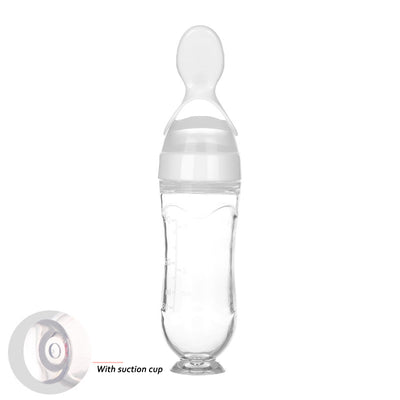 Safe Newborn Baby Feeding Bottle Toddler Silicone Squeeze Feeding Spoon Milk Bottle Baby Training Feeder Food Supplement