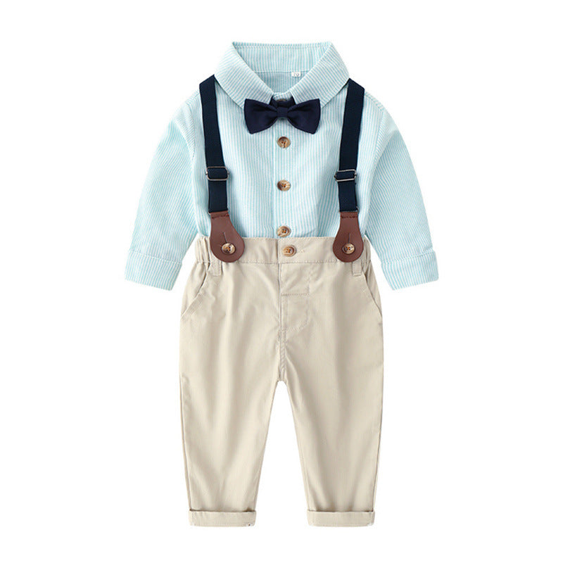 Baby autumn suit children's long sleeve shirt with back pants