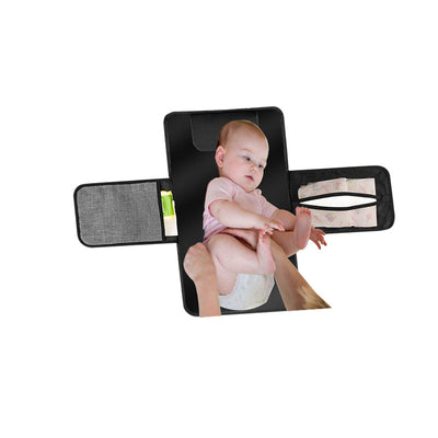 Baby Portable Foldable Washable Compact Travel Nappy Diaper Changing Mat Waterproof Baby Floor Mat Change Play Mat & Storage Bag