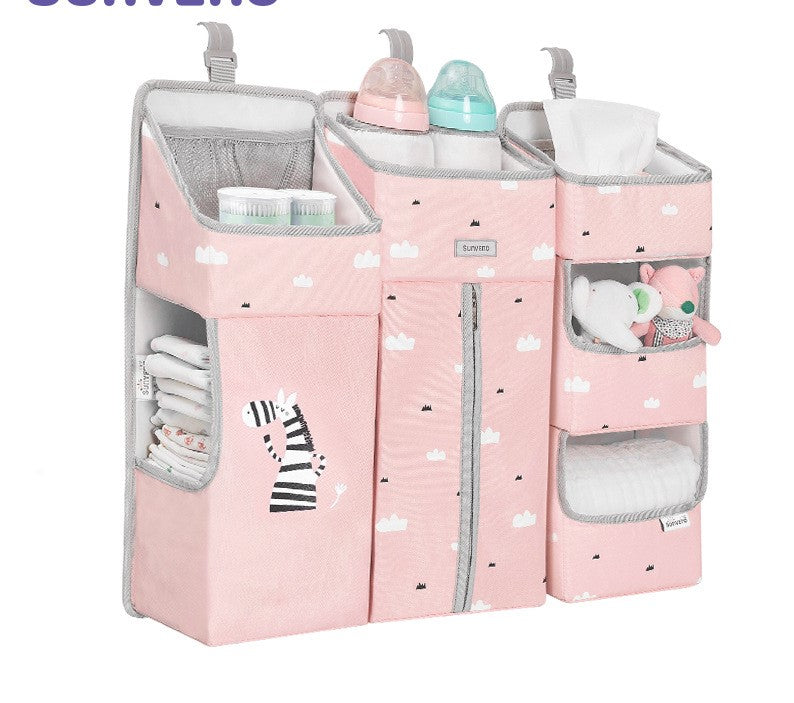 Baby outing diaper storage bag bedside hanging basket rack