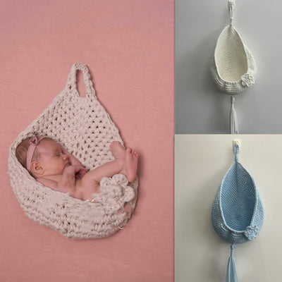 Newborn Original Photography Props White Racket Hand-woven Hammock