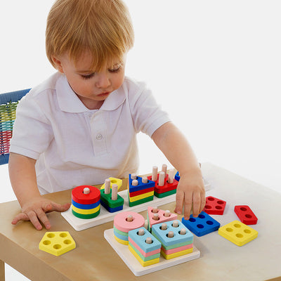 Early Childhood Montessori Toys Color Recognition Blocks Matching 1-3 Years Old Children