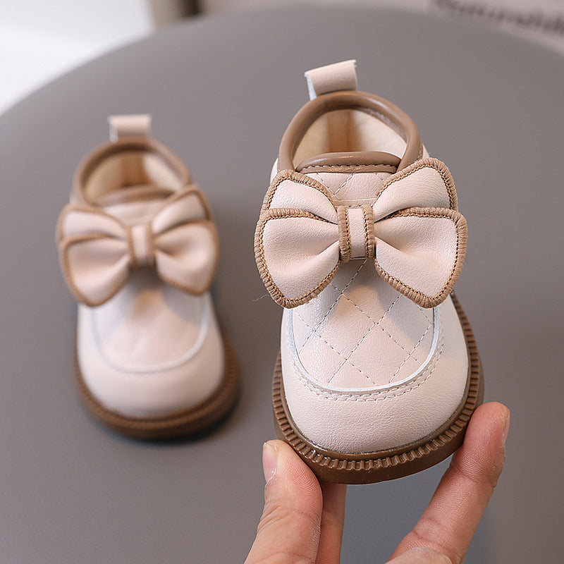 Girl Baby Simple Bow Cotton Shoes