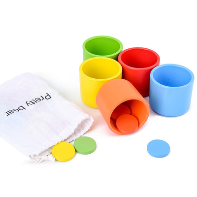 Baby Toddler Preschool Kids Learning Educational Wooden Toys Learning For Children Games Color Sorting Cup