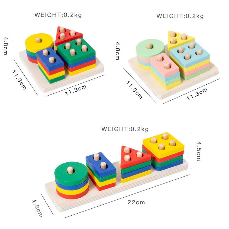 Early Childhood Montessori Toys Color Recognition Blocks Matching 1-3 Years Old Children