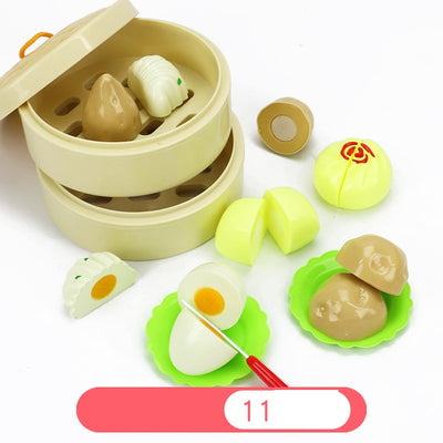 Children Cut Fruit, Toys, Kitchens, Vegetables, Babies, Boys and Girls Cut Steamed buns, Cherry Suit