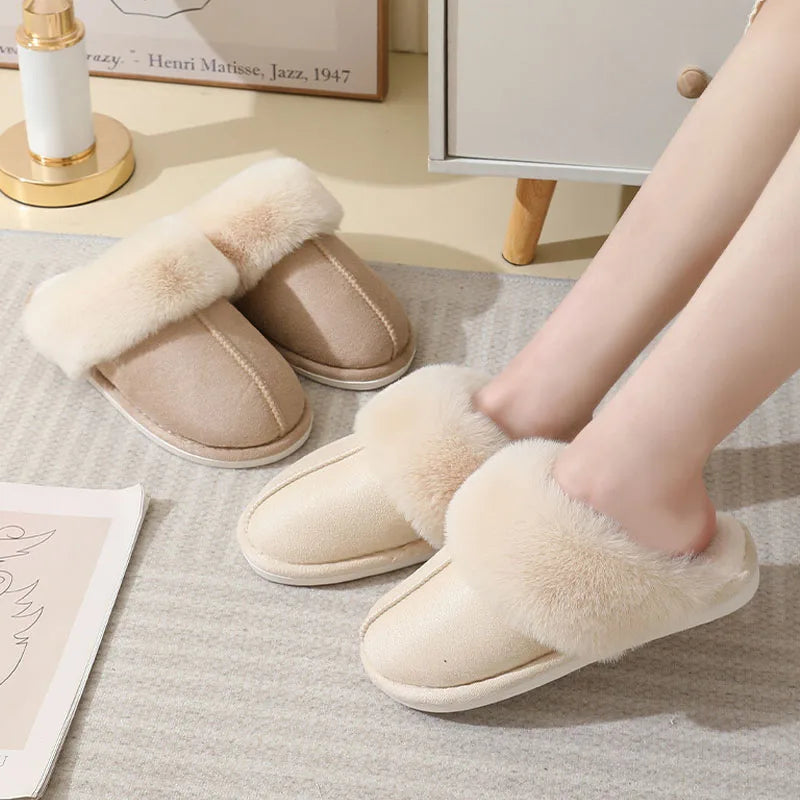 Winter Warm Plush Home Indoor Fur Slippers