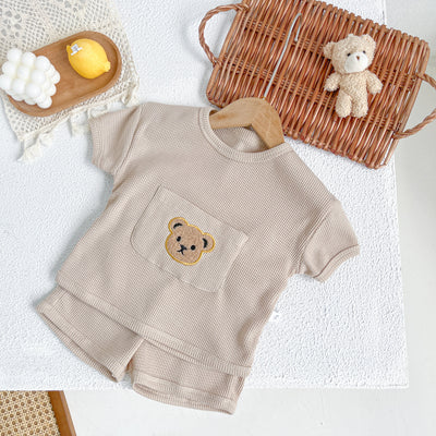 Men's And Women's Suits Clothes For Babies Simple Bear Top Shorts