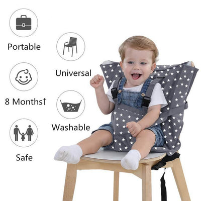 Infant Portable Dining Chair With Double Shoulder Safety Seat Back Cover