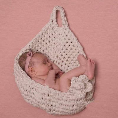 Newborn Original Photography Props White Racket Hand-woven Hammock