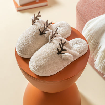 Plush Cotton Slippers For Women's Home Indoor Warm Floor Winter Cotton Shoes