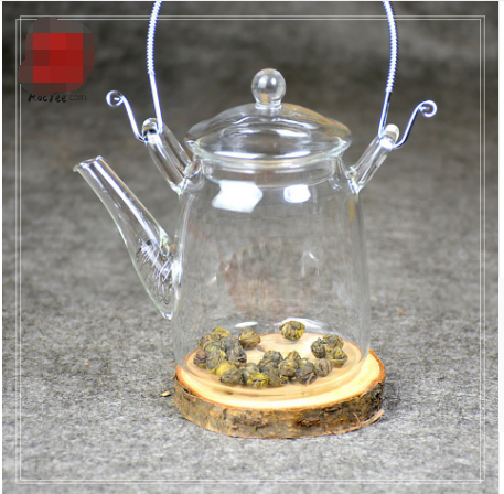 Handmade heat-resistant portable glass teapot Beam transparent heat-resistant glass teapot