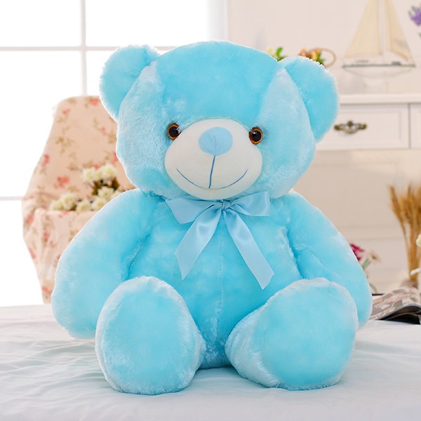 Creative Light Up LED Teddy Bear Stuffed Animals Plush Toy Colorful Glowing Christmas Gift For Kids Pillow