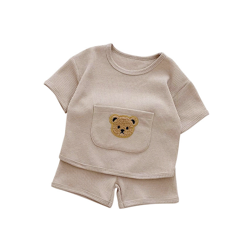 Men's And Women's Suits Clothes For Babies Simple Bear Top Shorts