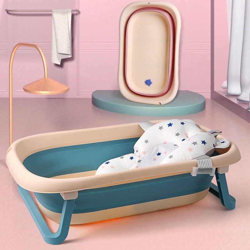 Baby Bath Seat Support Mat Foldable Baby Bath Tub Pad & Chair Newborn Bathtub Pillow