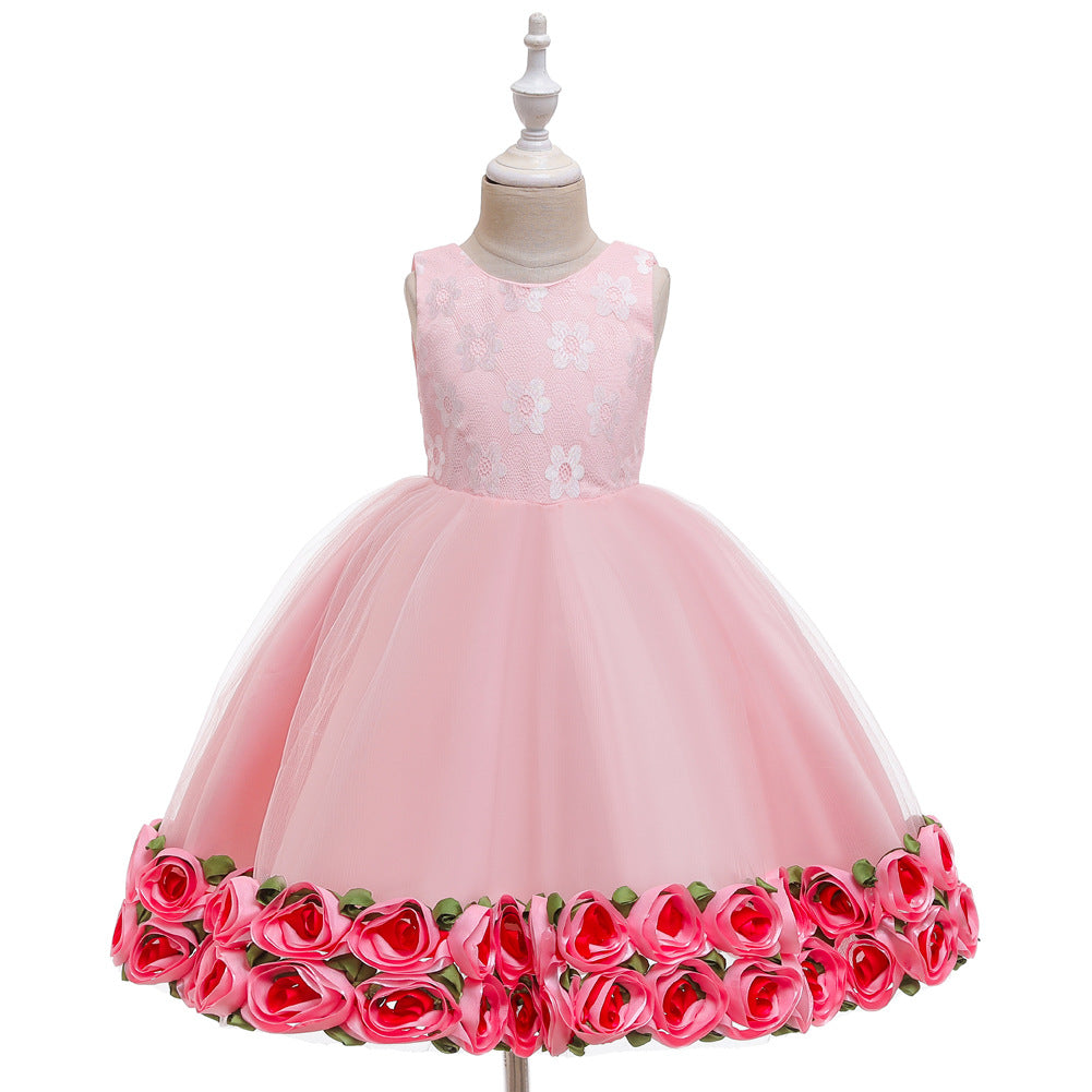 Princess dress wedding girl dress flower girl mesh dress