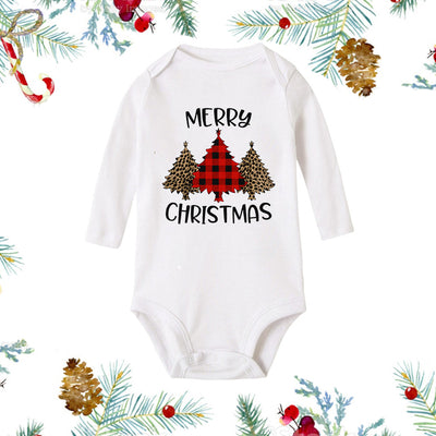 Christmas Newborn Baby White Long Sleeve Jumpsuit