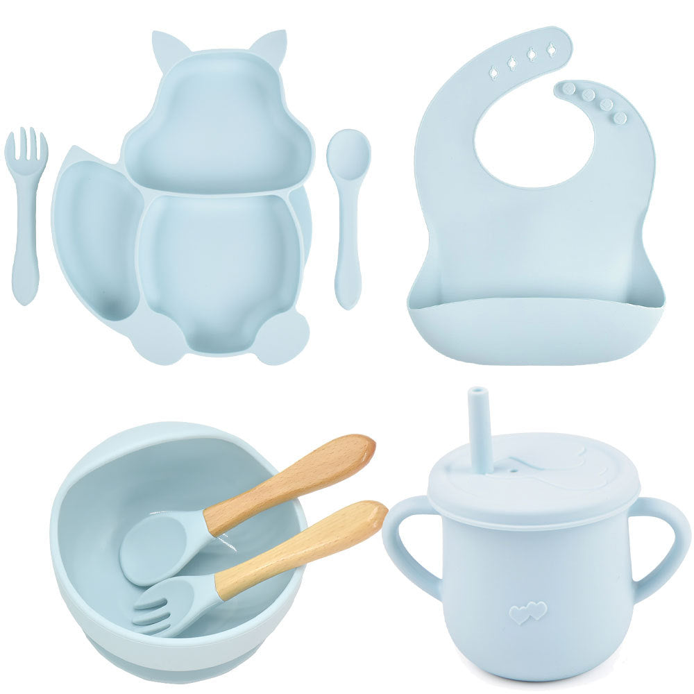 Silicone Children's Tableware Baby Feeding Complementary Food Training Set