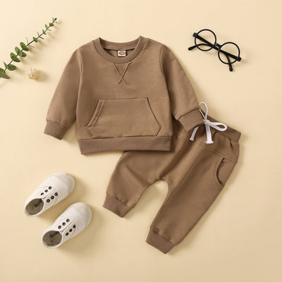 Clothing New Casual Solid Color Hoodie Long Sleeve Solid Color Trousers Two-piece Set