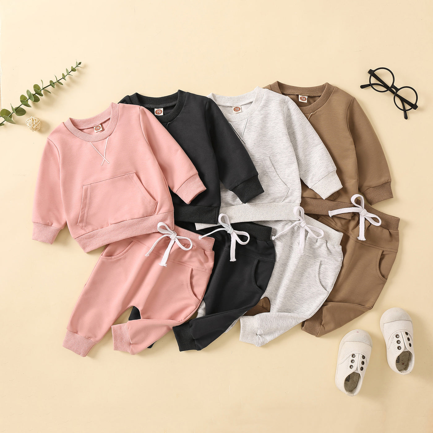 Clothing New Casual Solid Color Hoodie Long Sleeve Solid Color Trousers Two-piece Set