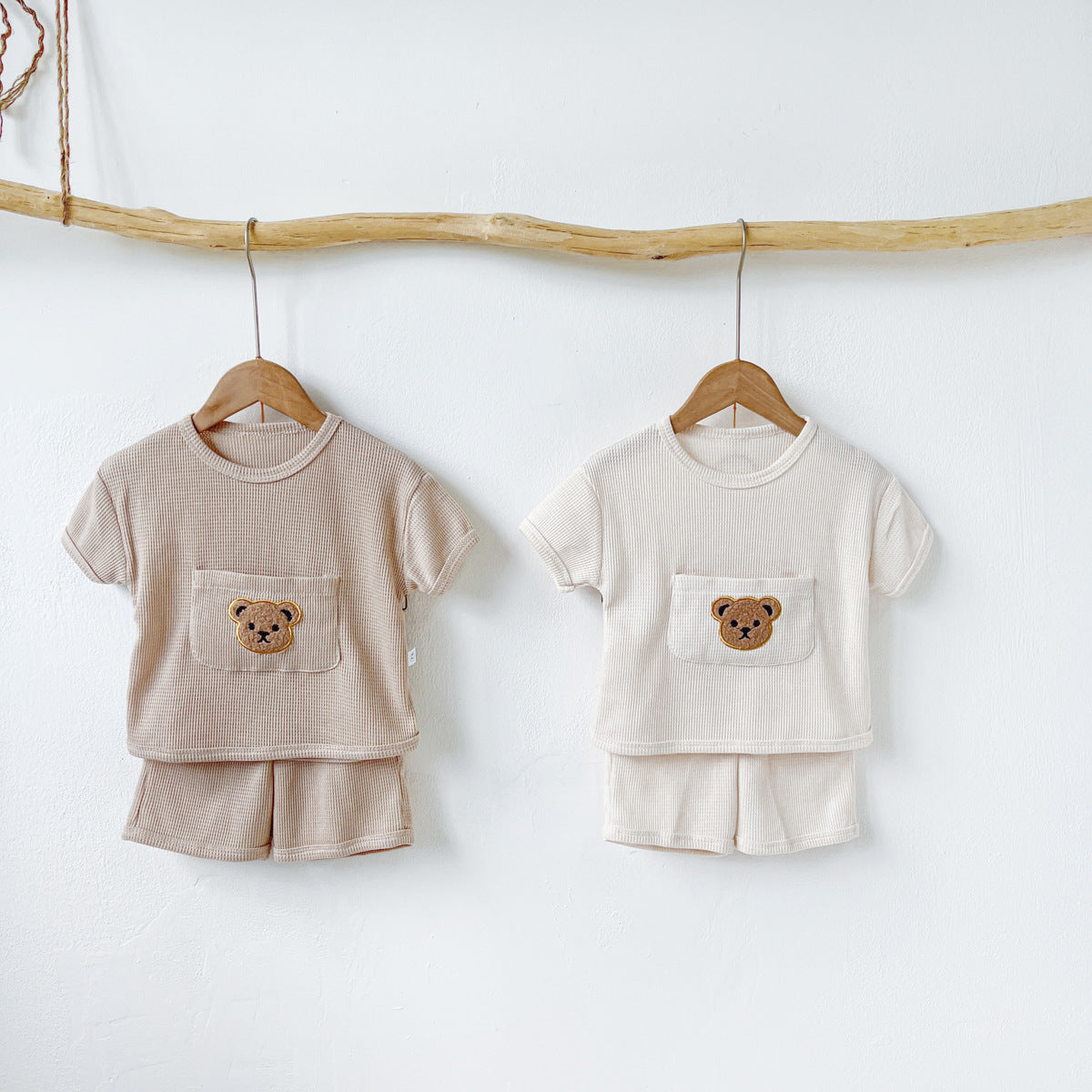 Men's And Women's Suits Clothes For Babies Simple Bear Top Shorts