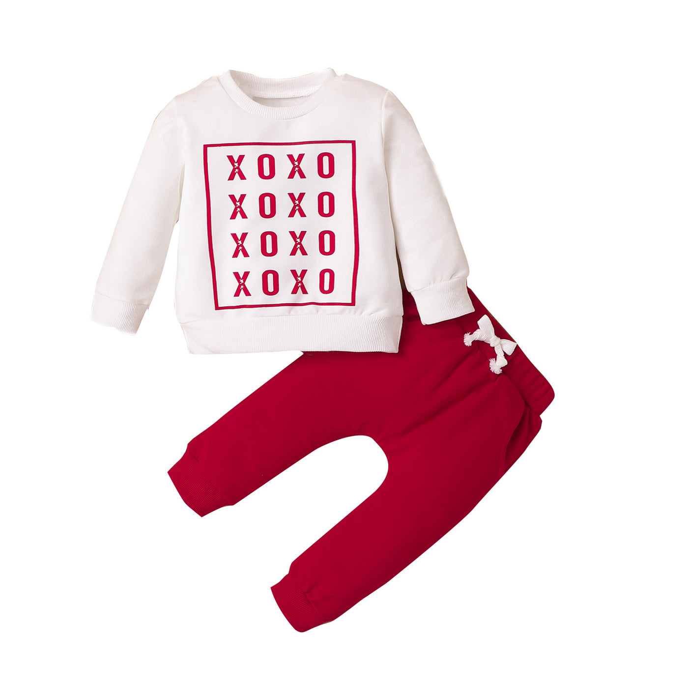 Long Sleeve Printed Letters Sweater Trousers Suit