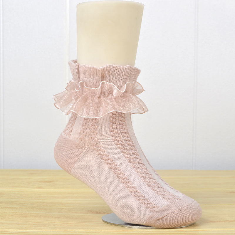 Mesh Princess Baby White Latin Dance Kids Lace Socks