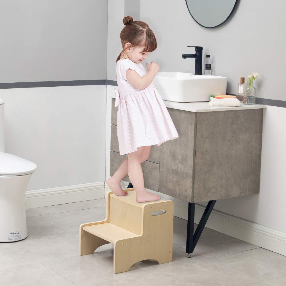 ChicBabies Toddlers Anti-Slip Two Step Stool With Handles