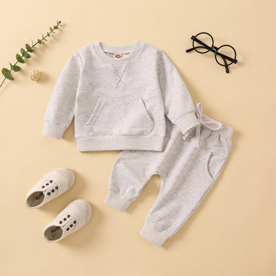 Clothing New Casual Solid Color Hoodie Long Sleeve Solid Color Trousers Two-piece Set