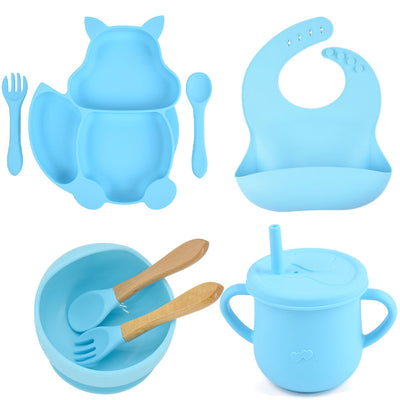 Silicone Children's Tableware Baby Feeding Complementary Food Training Set