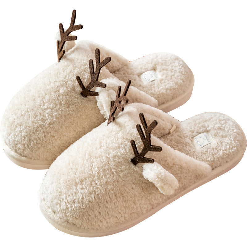 Plush Cotton Slippers For Women's Home Indoor Warm Floor Winter Cotton Shoes