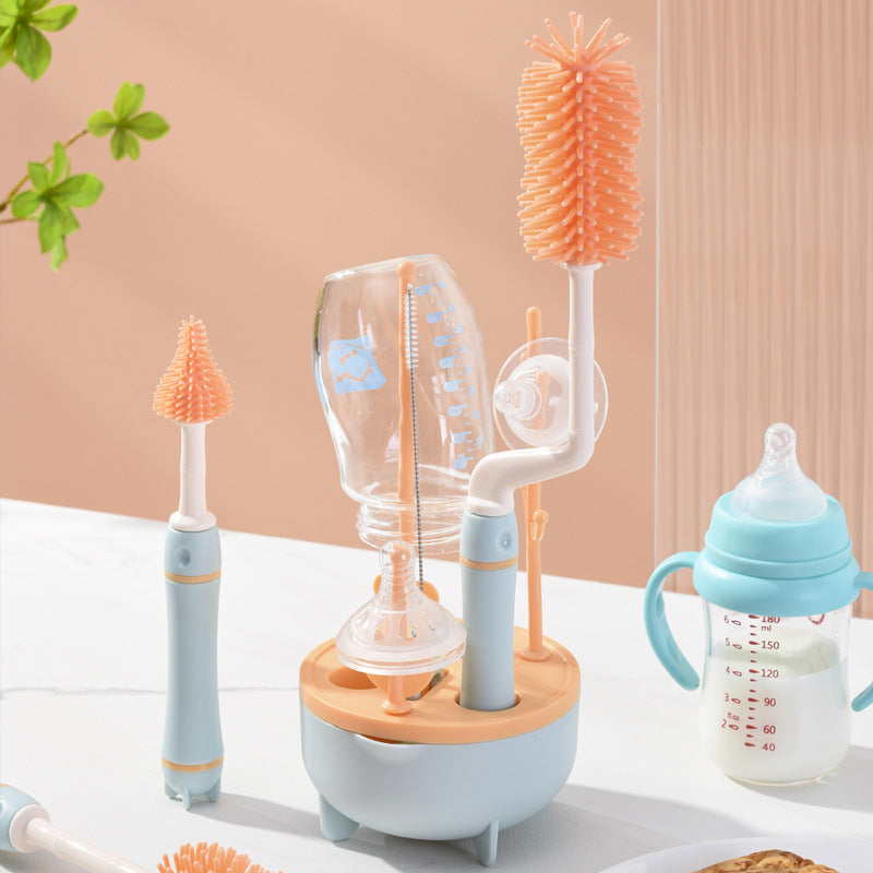 Special Silicone Baby Bottle Three-color Long Handle Cleaning Brush Co